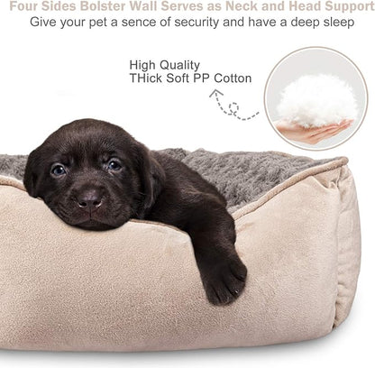 JOEJOY Rectangle Dog Bed for Large Medium Small Dogs Machine Washable Sleeping Sofa Non-Slip Bottom Breathable Soft Puppy Bed Durable Orthopedic Calming Pet Cuddler