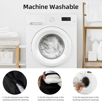 Calming Dog Bed Fluffy Plush Dog Mat for Furniture Protector with Removable Washable Cover for Large Medium Small Dogs and Cats (XS(31“x27.5”x5)