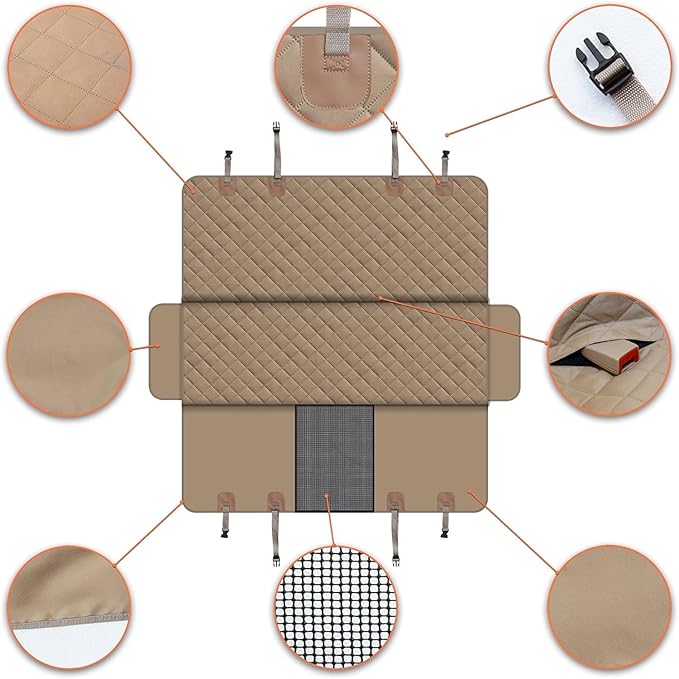 GXT Dog Back Seat Cover Protector for Cars SUV and Trucks with Mesh Window