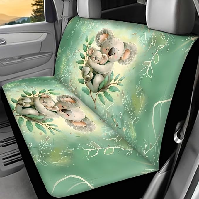 AFPANQZ Koala Car Back Seat Covers Protector Rear Car Seat Cushion Dust and Scratch Proof Washable Auto Bench Protective Universal Fits Car