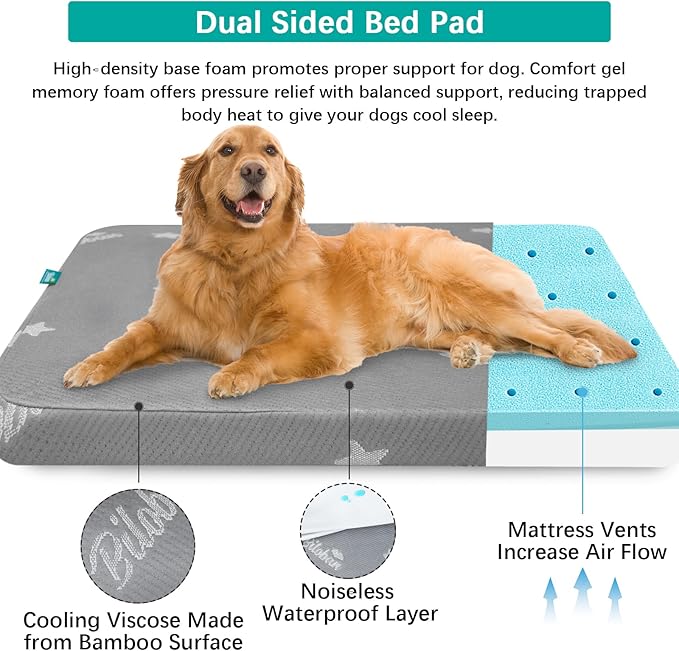 Memory Foam Dog Crate Bed for 42 Inch Crate