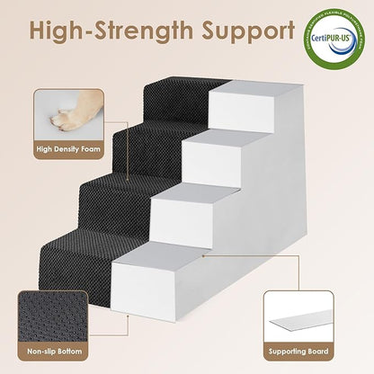 EHEYCIGA Dog Stairs for Bed 20”H 4-Step Extra
