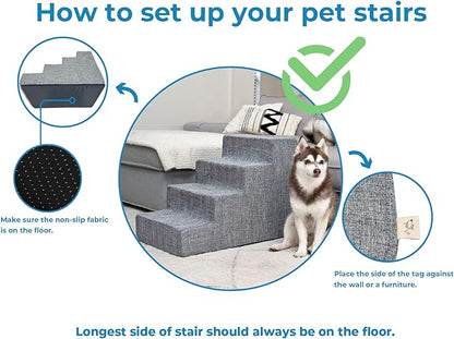 Best Pet Supplies Dog Stairs for Small Dogs & Cats 3-Step