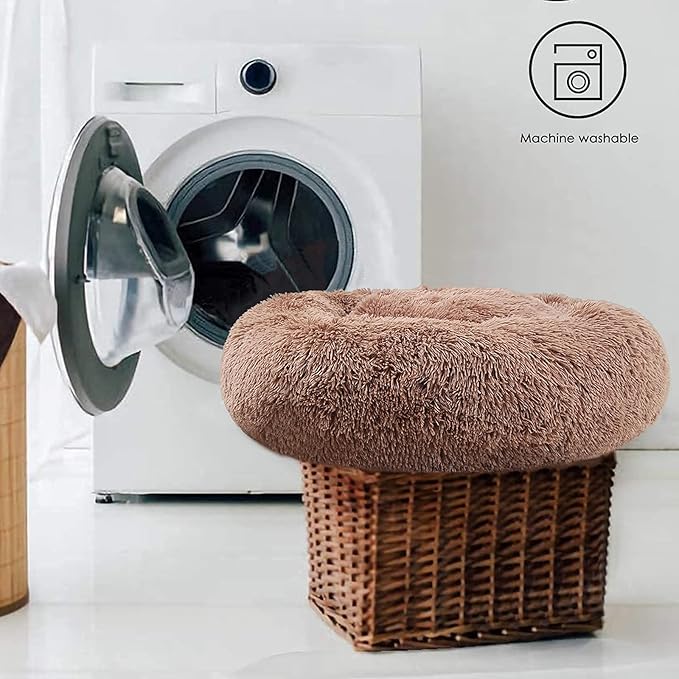 Dog Beds for Medium Dogs Washable Donut French 2 Cats 30 Inches