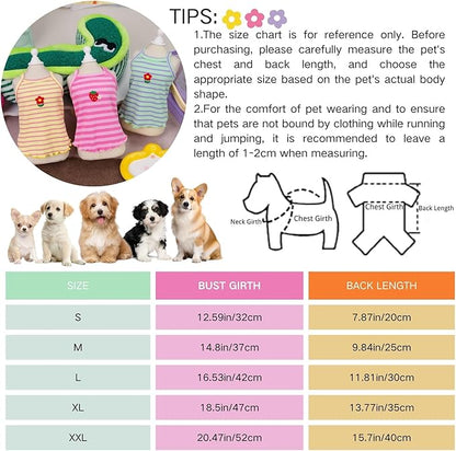 Cute Summer Dog T Shirt Striped Pet T-Shirts