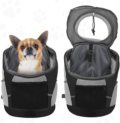 SUNRISING Pet Dog Carrier Backpack for Small Dogs,Dog Front Carrier with Storage Pockets Head Out Breathable Dog Back Pack for Hiking Dog Backpack Carrier with Safety Strips Black S New