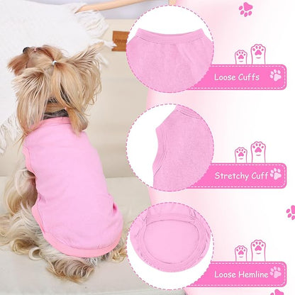 Dog Shirt Vest Clothes for Small Dogs Boy Girl Summer Solid Stretchy Puppy T-Shirts Soft Cool Breathable Lightweight Dog Sweatshirt Pet Cat Outfit