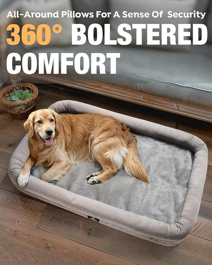 Veehoo XXL Dog Bed for Large Dogs 4-Sides Bolster