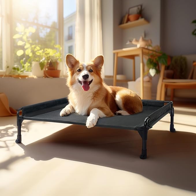 Veehoo Elevated Raised Dog Bed-Cooling Outdoor Dog Cots 30"x 22"
