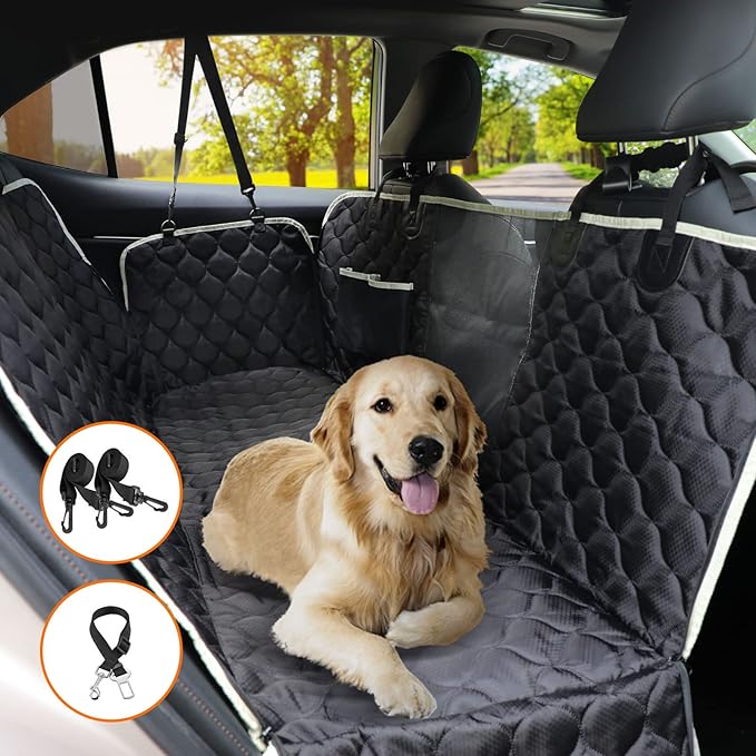 PETICON Dog Car Seat Cover with Mesh Window 100% Waterproof