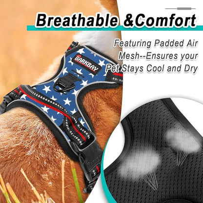 BARKBAY Dog Harness No Pull for Large Dogs - Adjustable, Reflective, Comfortable, No Choke, Heavy-Duty - Perfect for Outdoor Training, Walking, and Hiking - Strong & Durable - XL & Star