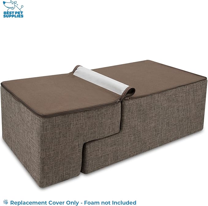 Best Pet Supplies Foldable Pet Stairs Cover for Foam Dog Ramps 4-Step