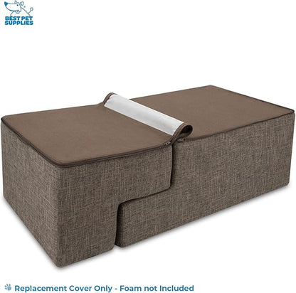 Best Pet Supplies Foldable Pet Stairs Cover for Foam Dog Ramps 4-Step