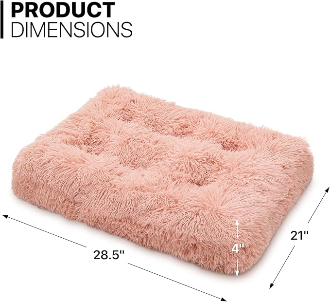 MoNiBloom 28.5"x21"x4" Dog Beds for Small Size Dogs Machine-Washable Long Plush Pet Beds Warming Cozy Soft Bed for Dogs and Cat
