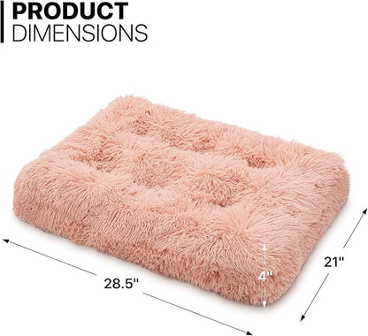 MoNiBloom 28.5"x21"x4" Dog Beds for Small Size Dogs Machine-Washable Long Plush Pet Beds Warming Cozy Soft Bed for Dogs and Cat
