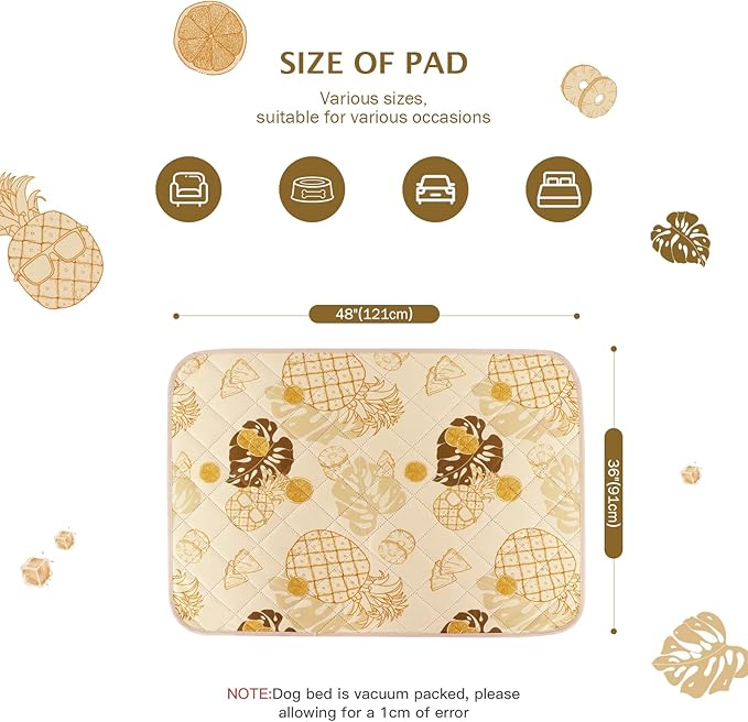 IEUUMLER Washable Pee Pads for Dogs 2 Pack EU007 (Yellow 36"X48"-2pcs)