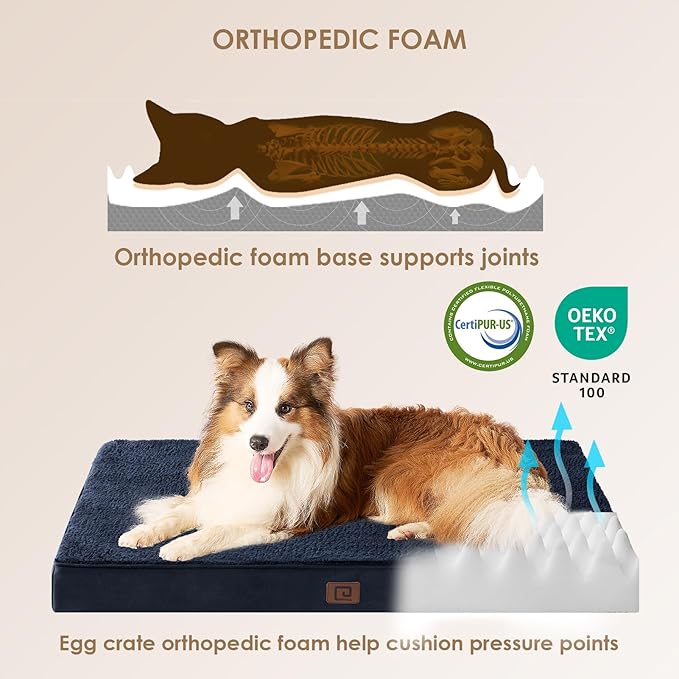 EHEYCIGA Orthopedic XXL Dog Beds for Jumbo Dogs with Removable Washable Cover for Crate 47x29