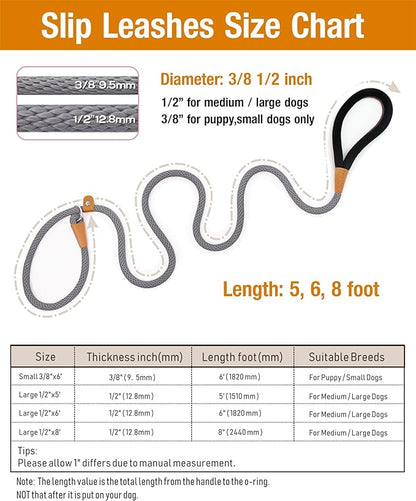 lynxking Dog Leash Slip Lead 5 6 8