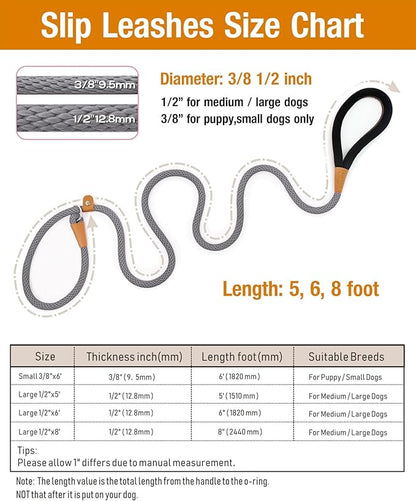 lynxking 8 FT Dog Leash Slip Lead 2