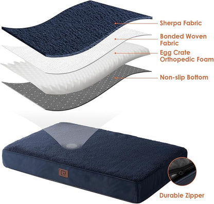EHEYCIGA Orthopedic Dog Beds for Large Dogs with Removable Washable Cover for Crate 35x23