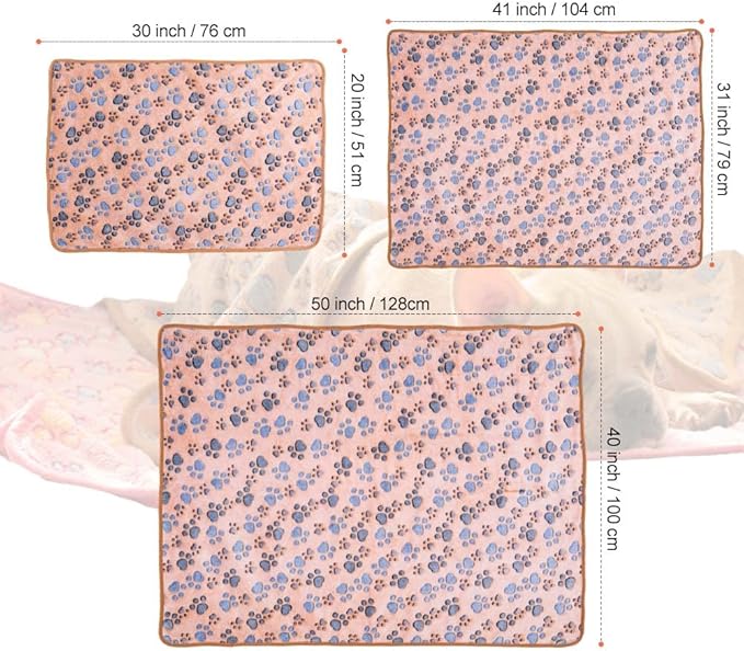 Pet Soft Blankets for Dogs - Fluffy Cats Dogs Blankets for Small Medium & Large Dogs, Cute Print Pet Throw Puppy Blankets Fleece（XL,50 * 40"