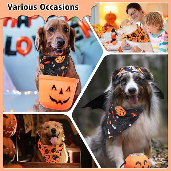 SZEE Halloween Dog Bandanas 2PCS Witch
