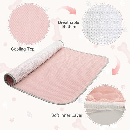Summer Dog Cooling Mat Washable Ice Silk Self Cool Pad for Small Medium Large Dogs and Cats 59x40in)