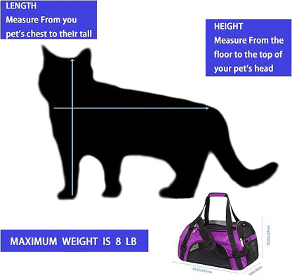 Pet Carrier Soft-Sided Carriers for Cat Carriers Dog Carrier for Small Medium Cats Dogs Puppies Pet Carrier Airline Approved up to 15 Lbs Cat Dog Pet Travel Carrier (Medium, Purple)