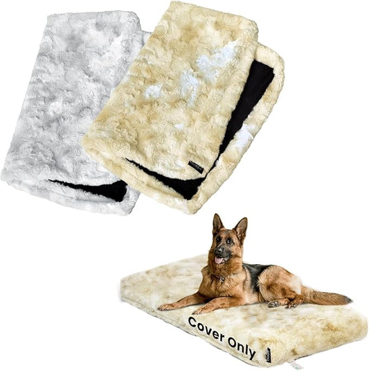 Dog Bed Cover,Dog Bed Removable Washable Cover,Dog Bed Covers Replacement Washable,Waterproof pet Bed Cover Set of 2,Ideal for Large Dog Beds (Cover Set of 2 Only)