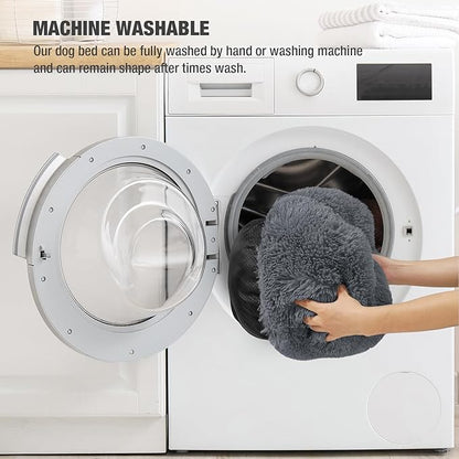 Veehoo Calming Dog Bed for Large Medium Dogs 45 lbs 30", Dark