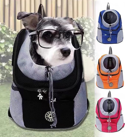 Pet Dog Carrier Backpack,Pet Carrier Front Backpack with Pockets for Hiking Camping, Head Out Breathable Travel Bag for Small Medium Dogs,Cats,Puppies(Small, Black)