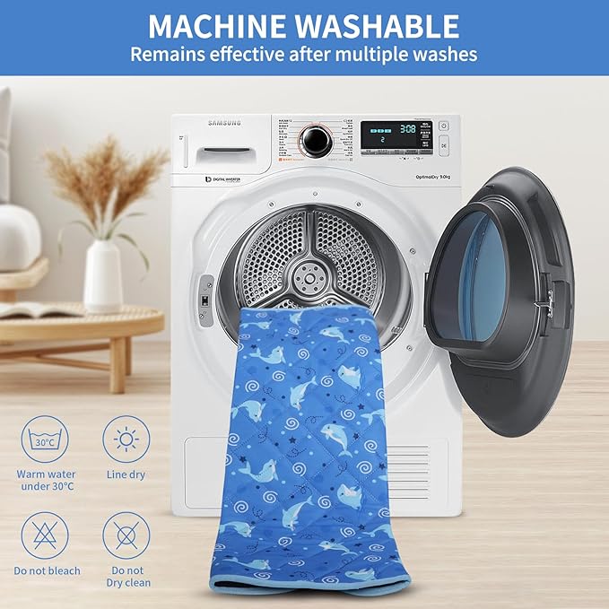 IEUUMLER Washable Pee Pads for Dogs 2 Pack EU007 (Dolphin, 24"X18"-2pcs)