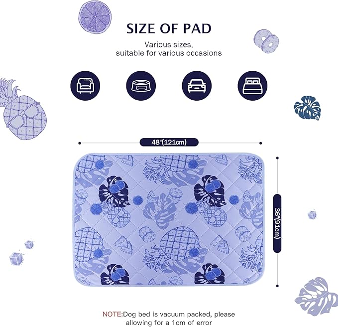 IEUUMLER Washable Pee Pads for Dogs 2 Pack EU007 (Purple 36"X48"-2pcs)