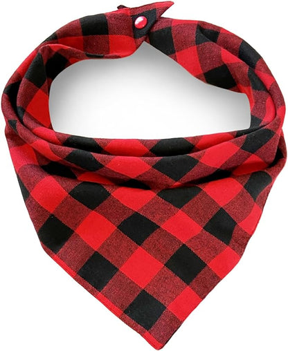 Birthday Plaid Dog Bandana with Button