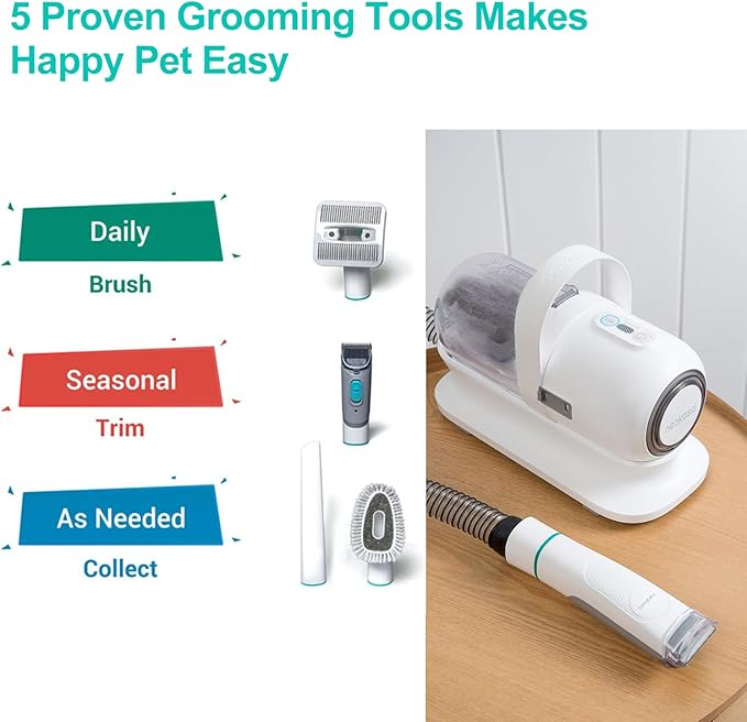 neabot Neakasa P1 Pro Pet Grooming Kit & Vacuum Suction 99% Pet Hair 5 Proven