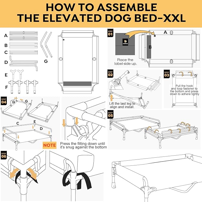 Veehoo Elevated Raised Dog Bed-Cooling Outdoor Dog Cots 54"x 37.4"