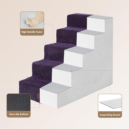 EHEYCIGA Dog Stairs for High Bed 22.5”H 5-Step Dog