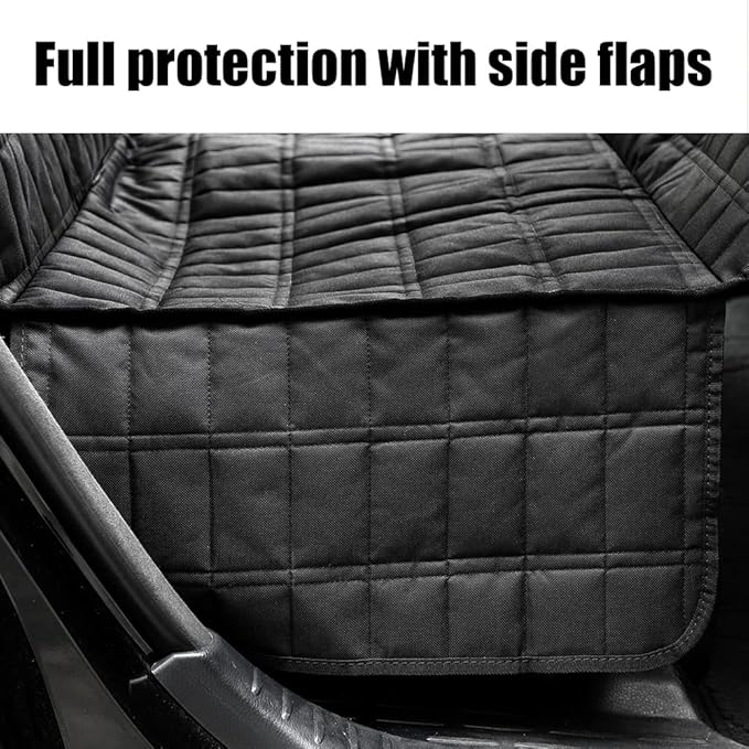 PLUTUS PET Dog Car Seat Cover for Back Seat with Side Flaps and Mesh Window