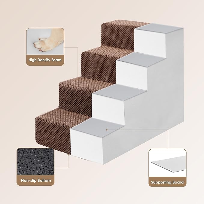 EHEYCIGA Dog Stairs for Bed 18”H 4-Step Dog