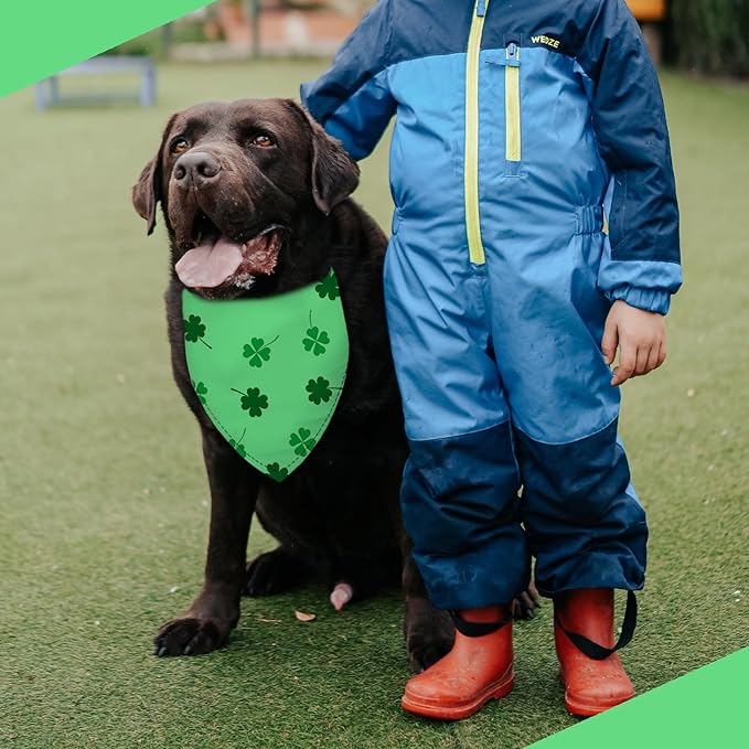 Clover Dog Bandana Washable Pets Scarf Triangle Adjustable Handkerchief