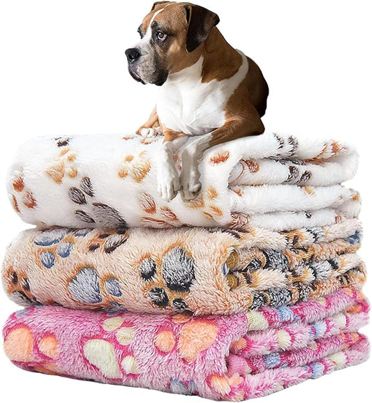 Blankets for Dogs 1 Pack 3 Dog 41" x 31",Cute Paw