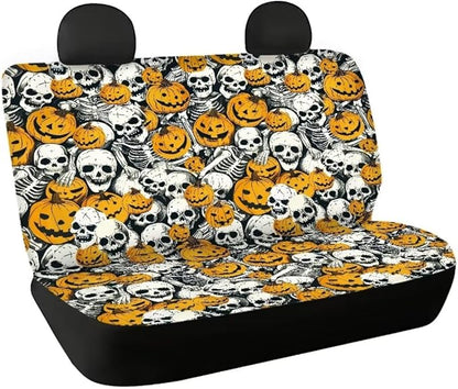 Skull Pumpkin Seat Covers for Car Back Seat