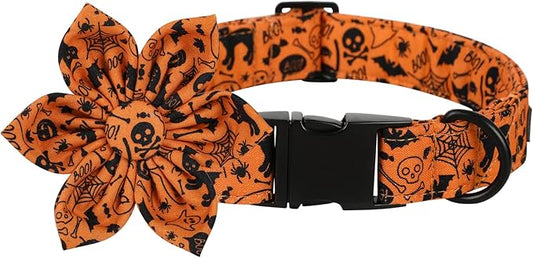 Lionet Paws Dog Collar with Flower 16-24in