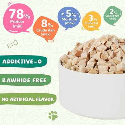 Freeze Dried Chicken for Dogs Cats, High Protein Raw Dog Food Topper, Single Fresh Ingredient Treats, 4.6oz, Rawhide Free