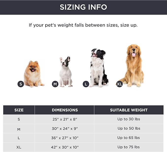 Bedsure Washable Dog Bed for Large Dogs 36x27x10inches, Grey