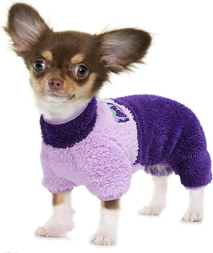 Dog Sweater Pajamas Fall Dog Clothes for Small Dogs Girl & Boy Warm Turtleneck Dog Pjs Puppy Onesie Jumpsuits Winter Hairless Cat Clothes Dog Apparel Pet Clothes, Purple