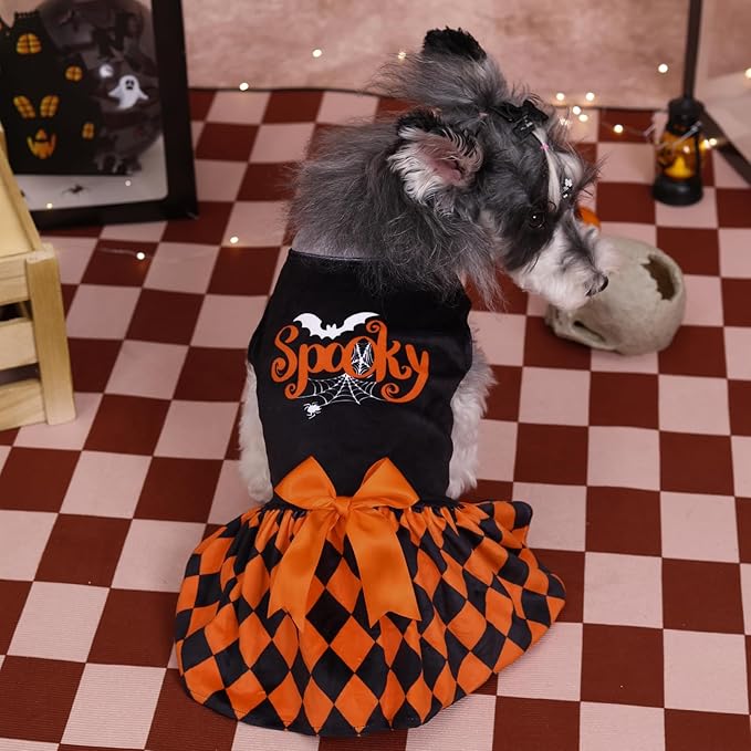 CuteBone Halloween Dog Dresses Velvet Holiday Small Dogs CVA42XS-D
