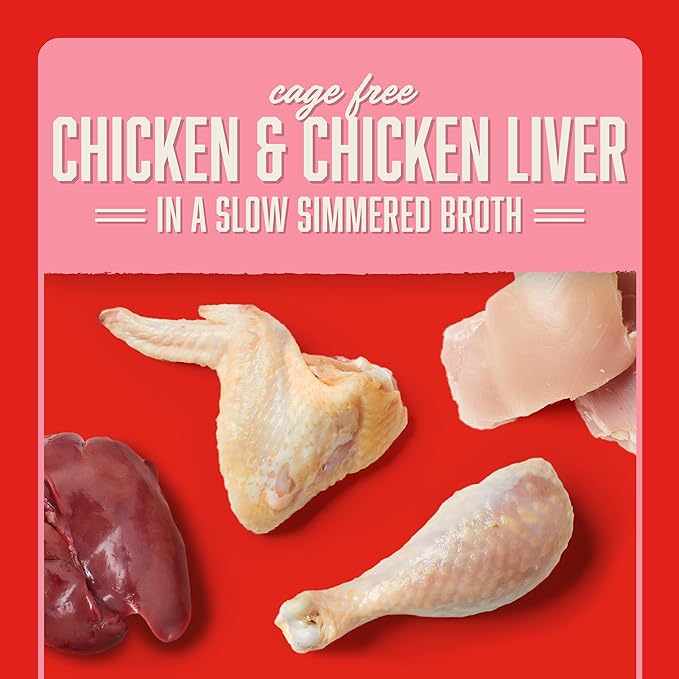 Stella & Chewy's Stella’s Shredrs Cage Free Chicken & Chicken Liver Recipe in Broth, 2.8 oz. Pouches (Pack of 24)