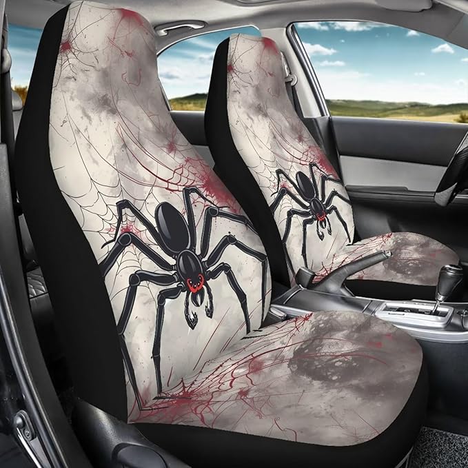 Halloween Spider Web Car Seat Cover for Women Men