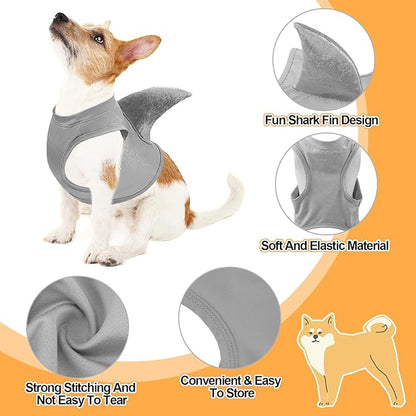 2 Pcs Halloween Dog Shark Costumes Fish Fin